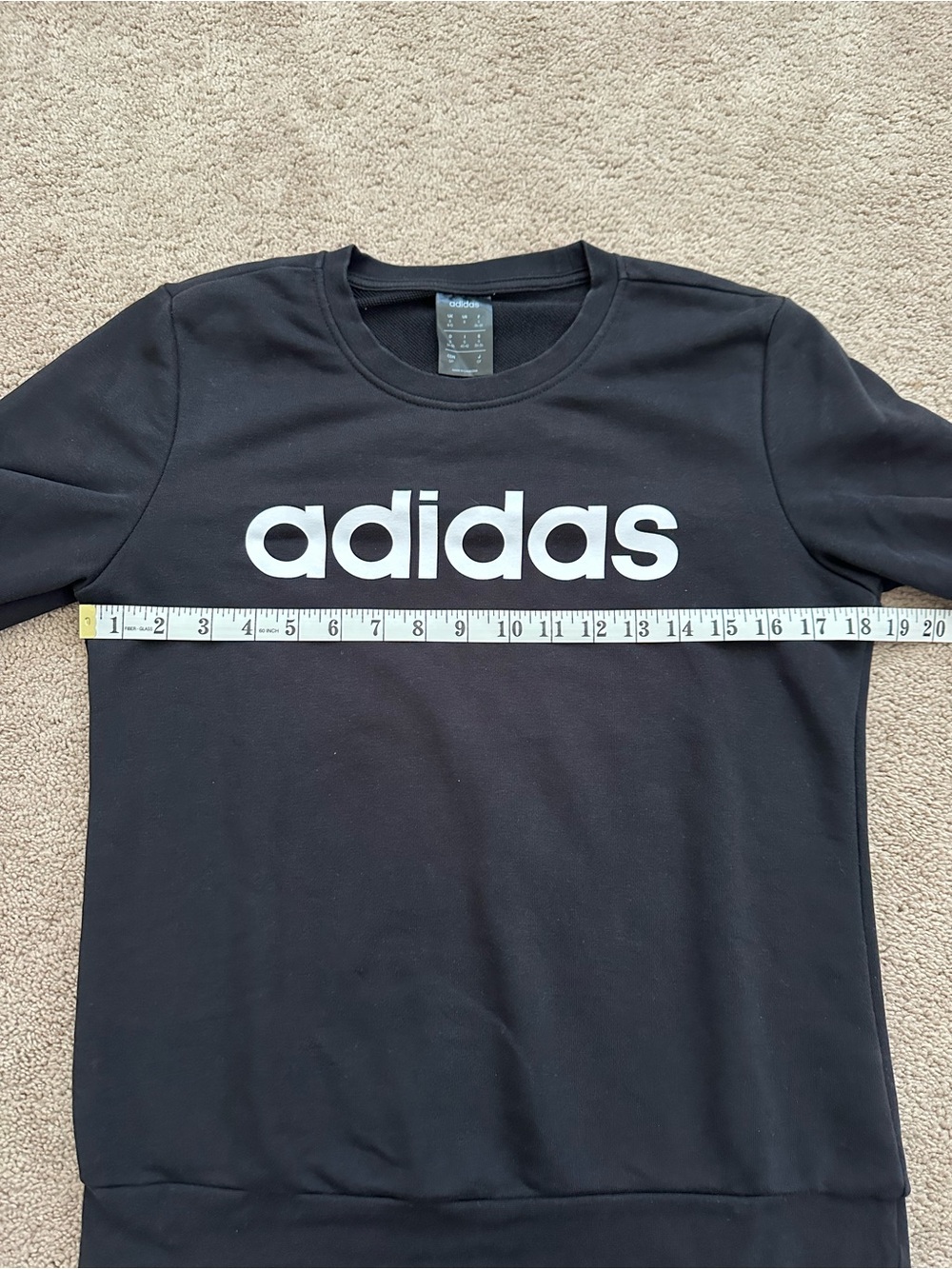 adidas Black Crewneck Sweatshirt with White Logo woman’s size small - Picture 6 of 10